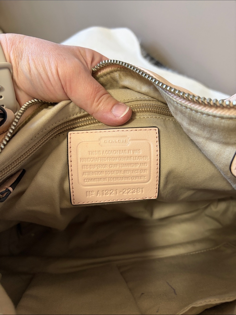 Coach Soft Pebbled Leather Shoulder Bag in Blush Pink - Picture 14 of 16